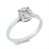 Ring 18 kt WG, 4 Nav. 0,36 ct, TW-si, 1 Princ. 0,15 ct, TW-si