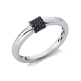 Ring 18 kt WG, schwarz rhodiniert, 26 Brill. 0,11 ct, schwarz