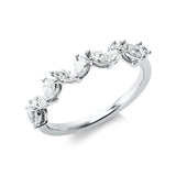 Ring 18 kt WG, 4 Nav. 0,18 ct, TW-si, 5 Tropfen 0,39 ct, TW-si