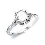 Ring 18 kt WG, IGI 355941528, 1 Sm.schliff 1,04 ct, I-vsi, 44 Brill. 0,28 ct, TW-vsi/si