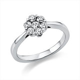 Ring 950 Pt Platin, 1 Brill. 0,14 ct, TW-si, 6 Brill. 0,38 ct, TW-si