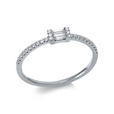 Ring 18 kt WG, 2 Bag. 0,10 ct, TW-si, 26 Brill. 0,10 ct, TW-si