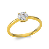 Ring 18 kt GG, 1 Princ. 0,05 ct, TW-si, 4 Nav. 0,18 ct, TW-si