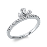 Ring 18 kt WG, 3 Tropfen 0,20 ct, TW-si, 21 Brill. 0,19 ct, TW-si