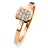 Ring 18 kt RG, 9 Brill. 0,12 ct, TW-si