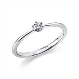 Ring 14 kt WG, 1 Brill. 0,10 ct, TW-si