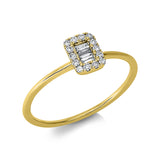 Ring 18 kt GG, 4 Brill. 0,02 ct, TW-si, 3 Trap. 0,06 ct, TW-si, 10 Brill. 0,06 ct, TW-si