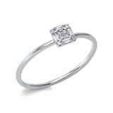 Ring 18 kt WG, 4 Bag. 0,05 ct, TW-si, 8 Brill. 0,03 ct, TW-si