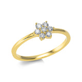 Ring 18 kt GG, 1 Brill. 0,04 ct, TW-si, 6 Brill. 0,17 ct, TW-si