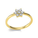 Ring 18 kt GG, 1 Brill. 0,04 ct, TW-si, 6 Brill. 0,24 ct, TW-si