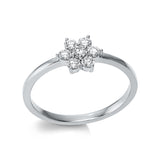 Ring 18 kt WG, 1 Brill. 0,04 ct, TW-si, 6 Brill. 0,24 ct, TW-si