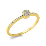 Ring 18 kt GG, 4 Brill. 0,03 ct, TW-si, 1 Brill. 0,02 ct, TW-si, 24 Brill. 0,09 ct, TW-si