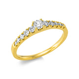 Ring 18 kt GG, 4 Brill. 0,09 ct, TW-si, 1 Brill. 0,16 ct, TW-si, 6 Brill. 0,19 ct, TW-si