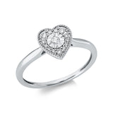 Ring 18 kt WG, 3 Brill. 0,06 ct, TW-si, 1 Brill. 0,03 ct, TW-si, 10 Brill. 0,05 ct, TW-si