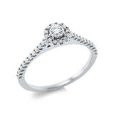 Ring 18 kt WG, 1 Brill. 0,15 ct, TW-si, 32 Brill. 0,20 ct, TW-si