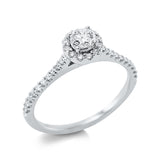 Ring 18 kt WG, 1 Brill. 0,28 ct, TW-si, 32 Brill. 0,22 ct, TW-si