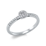 Ring 18 kt WG, 8 Brill. 0,07 ct, TW-si, 4 Brill. 0,02 ct, TW-si, 9 Brill. 0,15 ct, TW-si