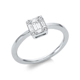 Ring 18 kt WG, 6 Bag. 0,25 ct, TW-si, 4 Brill. 0,03 ct, TW-si