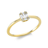 Ring 18 kt GG, 5 Bag. 0,14 ct, TW-si, 4 Brill. 0,02 ct, TW-si