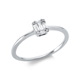 Ring 18 kt WG, 5 Bag. 0,14 ct, TW-si, 4 Brill. 0,02 ct, TW-si