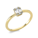 Ring 18 kt GG, 5 Bag. 0,18 ct, TW-si, 4 Brill. 0,02 ct, TW-si