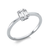 Ring 18 kt WG, 5 Bag. 0,18 ct, TW-si, 4 Brill. 0,02 ct, TW-si