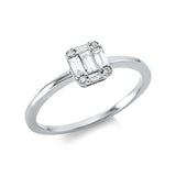 Ring 18 kt WG, 5 Bag. 0,22 ct, TW-si, 4 Brill. 0,03 ct, TW-si