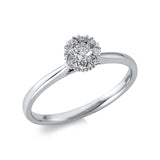 Ring 18 kt WG, 1 Brill. 0,11 ct, TW-si, 8 Brill. 0,12 ct, TW-si