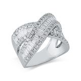 Ring 18 kt WG, 46 Bag. 1,25 ct, TW-vsi/si, 78 Brill. 1,01 ct, TW-vsi/si