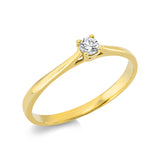 Ring 18 kt GG, 1 Brill. 0,12 ct, TW-pi