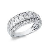 Ring 18 kt WG, 8 Brill. 0,18 ct, TW-si, 9 Sm.schliff 1,81 ct, TW-si, 18 Brill. 0,46 ct, TW-si