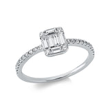 Ring 18 kt WG, 4 Brill. 0,05 ct, TW-si, 6 Bag. 0,32 ct, TW-si, 20 Brill. 0,14 ct, TW-si