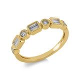 Ring 18 kt GG, 6 Bag. 0,19 ct, TW-vsi/si, 4 Brill. 0,18 ct, TW-si