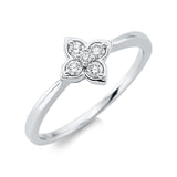 Ring 18 kt WG, 4 Brill. 0,16 ct, TW-si, 1 Brill. 0,02 ct, TW-si