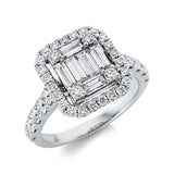 Ring 18 kt WG, 60 Bag. 0,56 ct, TW-si, 38 Brill. 1,04 ct, TW-si