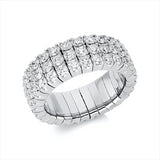 Ring 18 kt WG, Flex-Band, variabel, 84 Brill. 4,11 ct, TW-si