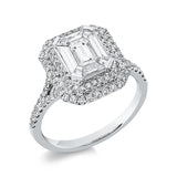 Ring 18 kt WG, 9 Dia. 0,77 ct, TW-si, 92 Brill. 0,46 ct, TW-si