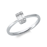 Ring 18 kt WG, 3 Bag. 0,10 ct, TW-vsi, 6 Brill. 0,05 ct, TW-si