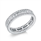 Ring 18 kt WG, 63 Bag. 0,79 ct, TW-si, 100 Brill. 0,63 ct, W-si