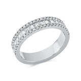 Ring 18 kt WG, 33 Bag. 0,35 ct, TW-si, 48 Brill. 0,31 ct, W-si