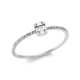 Ring 18 kt WG, 5 Bag. 0,06 ct, TW-si, 24 Brill. 0,06 ct, TW-si