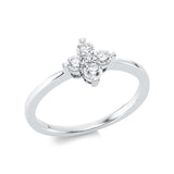 Ring 18 kt WG, 4 Brill. 0,36 ct, TW-si, 1 Brill. 0,01 ct, TW-si