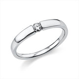 Ring 18 kt WG, poliert, 1 Brill. 0,10 ct, TW-si