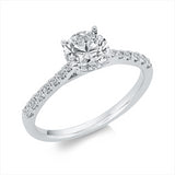 Ring 18 kt WG, GIA6475213697, 1 Brill. 1,00 ct, TW-vs2, 14 Brill. 0,19 ct, TW-si