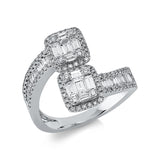 Ring 18 kt WG, 31 Bag. 0,77 ct, TW-si, 102 Brill. 0,39 ct, TW-si