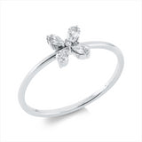 Ring 18 kt WG, 4 Nav. 0,18 ct, TW-vsi, 1 Brill. 0,01 ct, TW-si