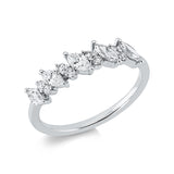 Ring 18 kt WG, 5 Nav. 0,50 ct, TW-si, 8 Brill. 0,13 ct, TW-si