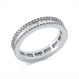 Ring 18 kt WG, 55 Bag. 0,80 ct, F-vsi, 112 Brill. 0,40 ct, F-si