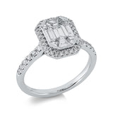 Ring 18 kt WG, 9 Fant-Schl. 0,52 ct, TW-si, 40 Brill. 0,32 ct, TW-si