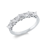 Ring 18 kt WG, 8 Nav. 0,66 ct, TW-si, 9 Brill. 0,10 ct, TW-si